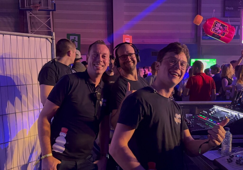 The ENTERTAINIT! team behind the technology during an event