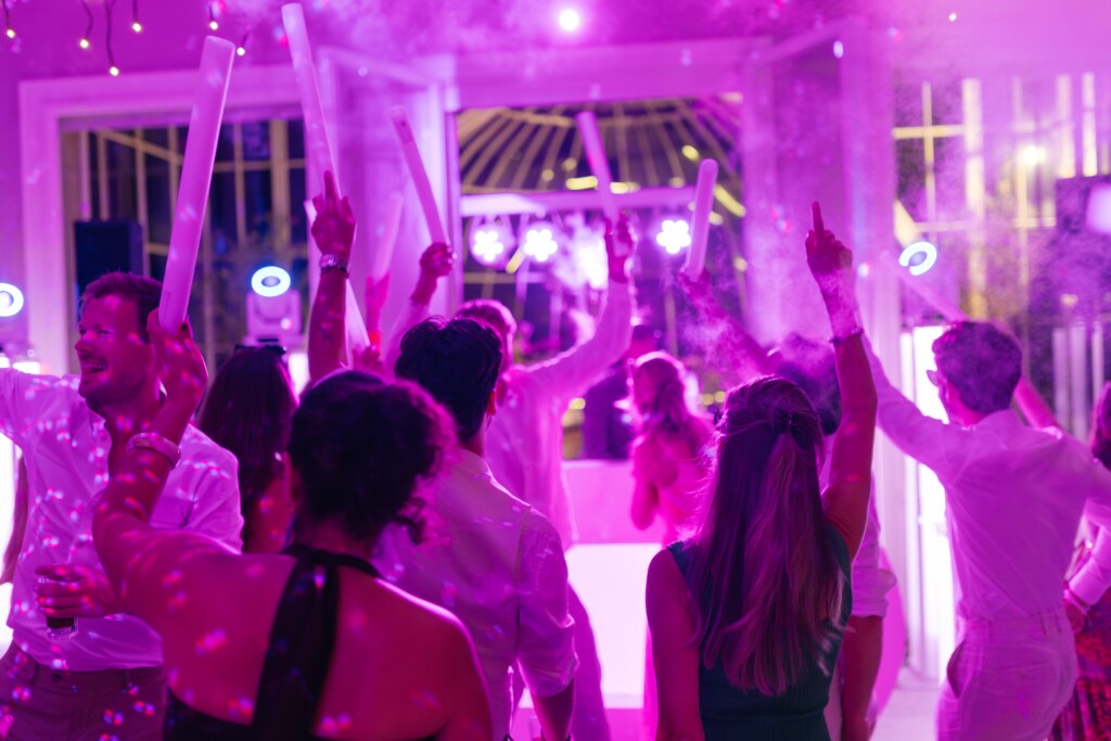 Guests with glow sticks